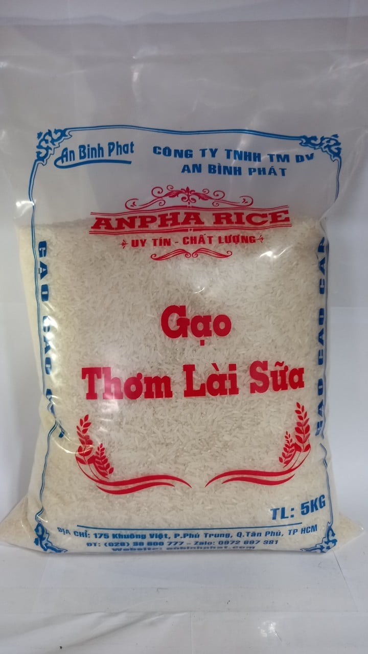 Gạo Thơm Lài Sữa túi 5kg