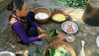 gói bánh chưng tết
