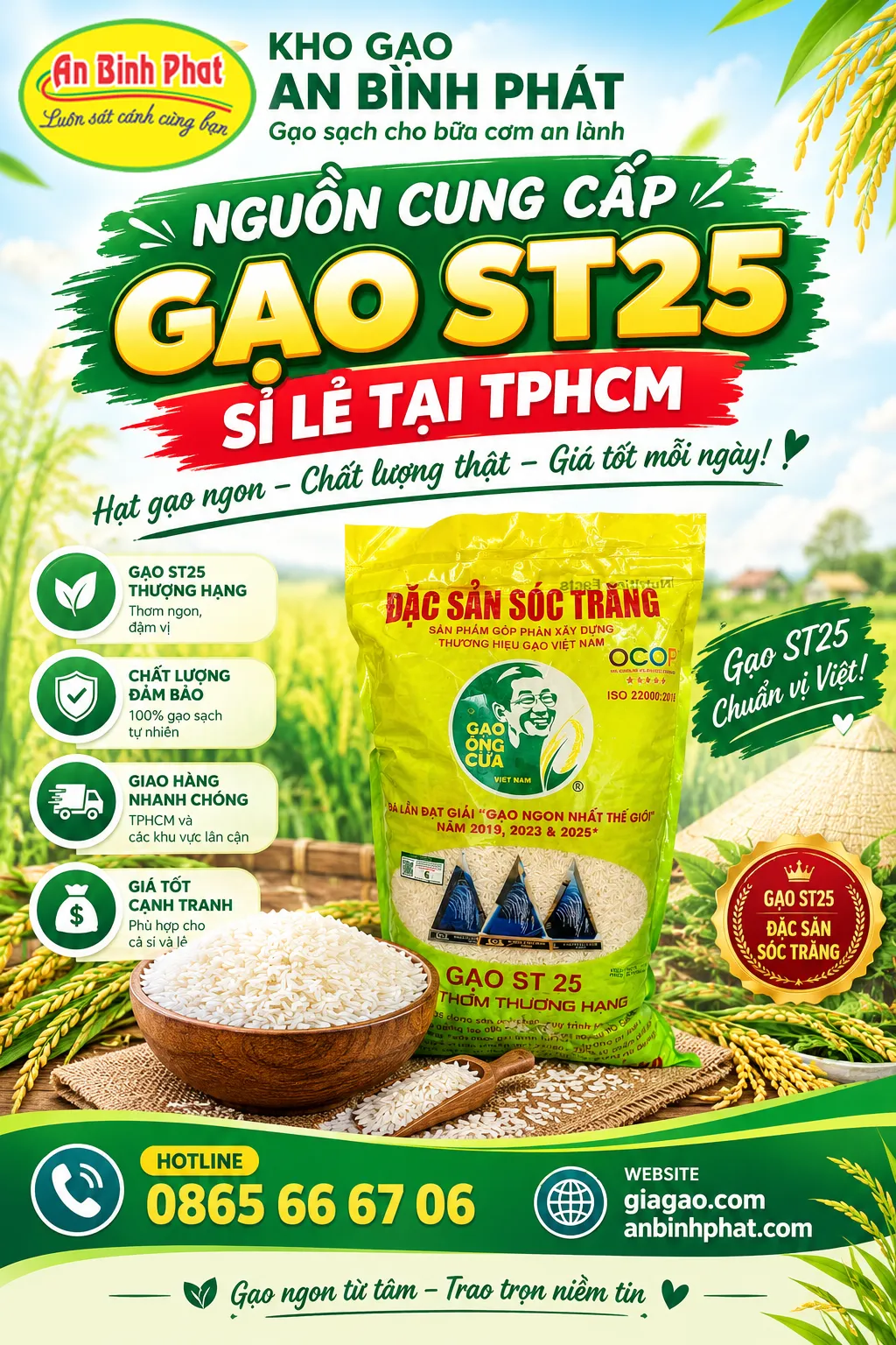 Cung cấp gạo ST25 chuẩn chính gốc Sóc Trăng