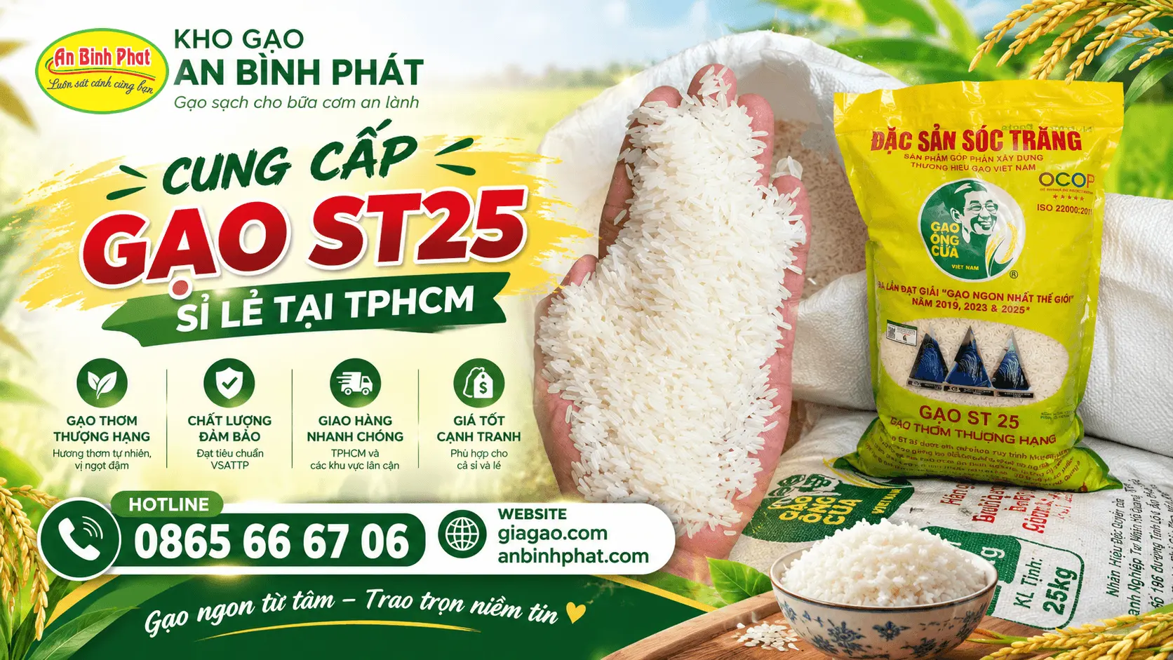 Kho gạo An Bình Phát - Địa Chỉ Cửa hàng gạo ST25 gần đây tại TPHCM uy tín, chất lượng